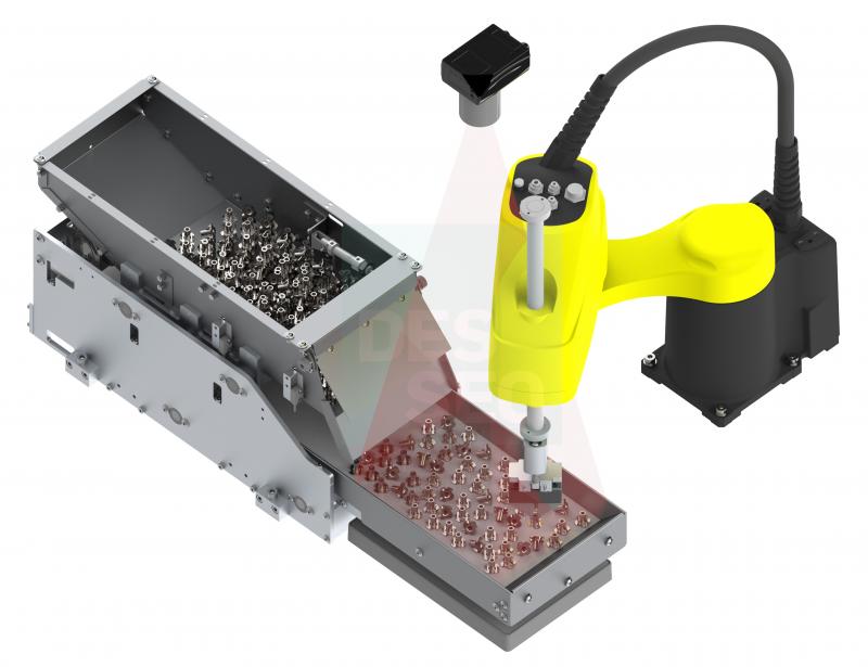 Vibratory feeders for robotic picking